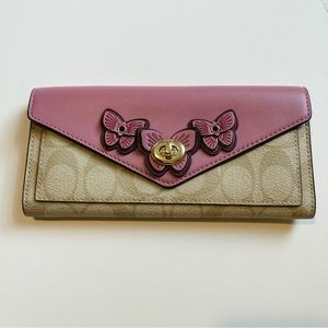 NWOT Coach slim butterfly wallet